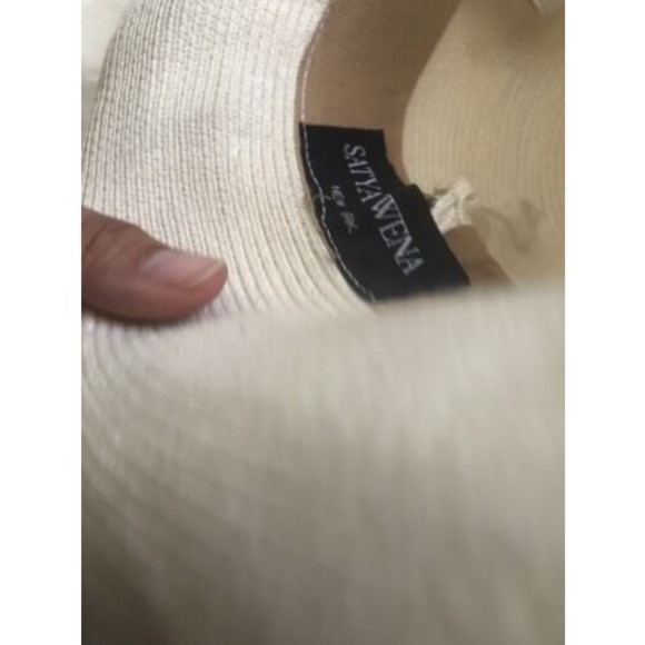 Satya Twena Women\'s USA Beige Woven Straw Floppy Sun-Hat